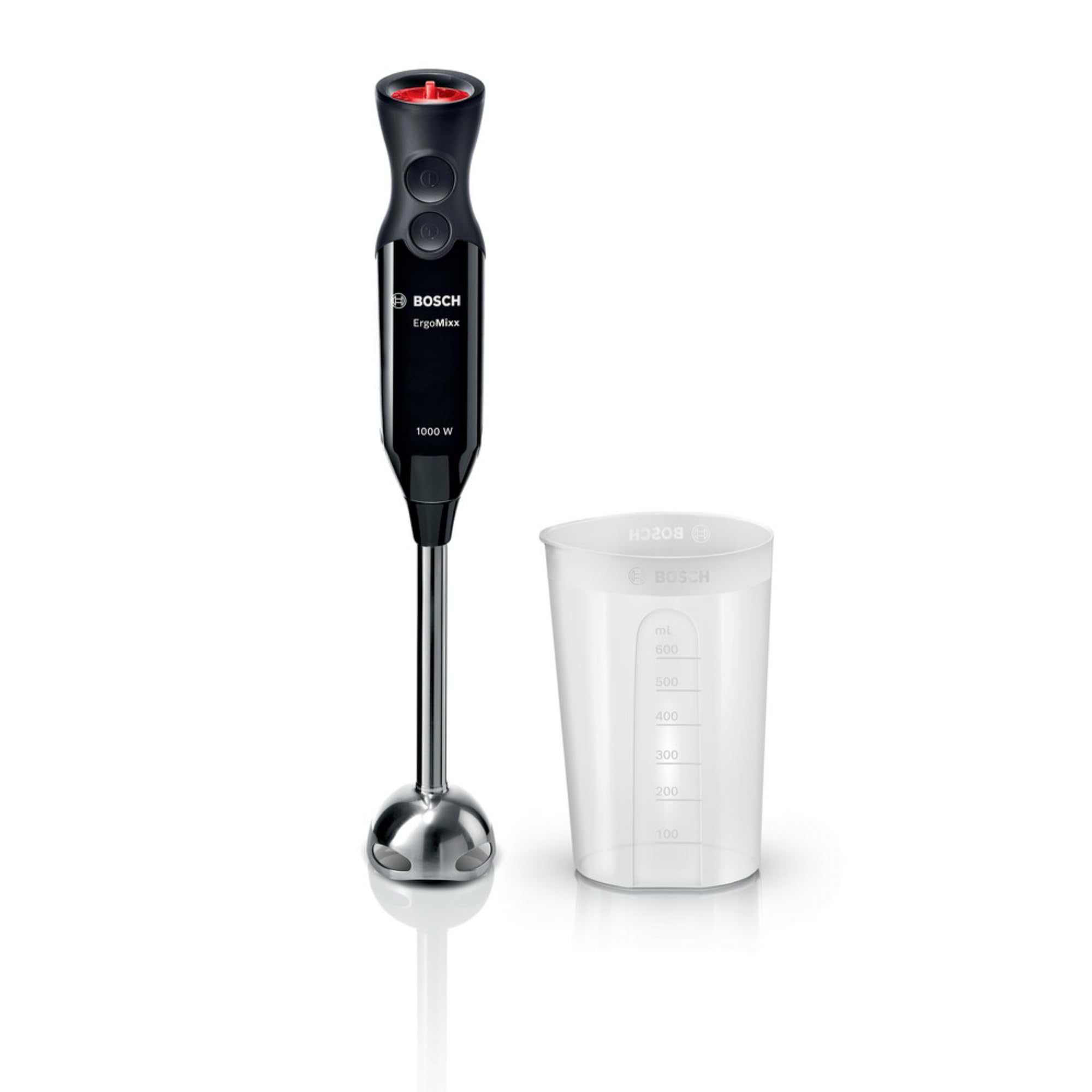 Bosch Hand blender, ErgoMixx, 1000 W motor, 12 speeds and turbo function, cup, black, MS6CB6110