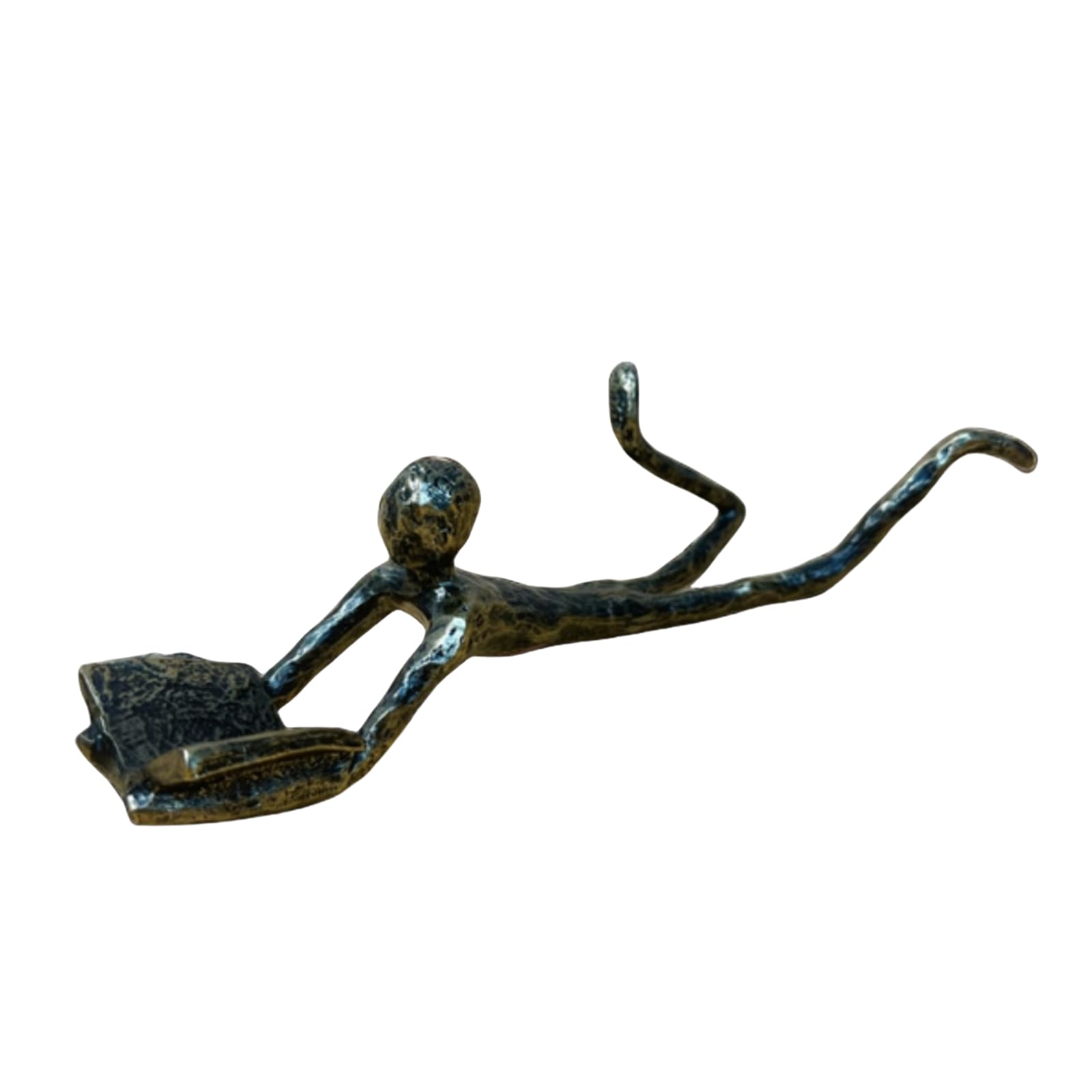 YOYUMI Sculpture Modern Resin Abstract Figure Home Decoration Crafts Desktop Ornaments Office Decoration Lying Reading Black