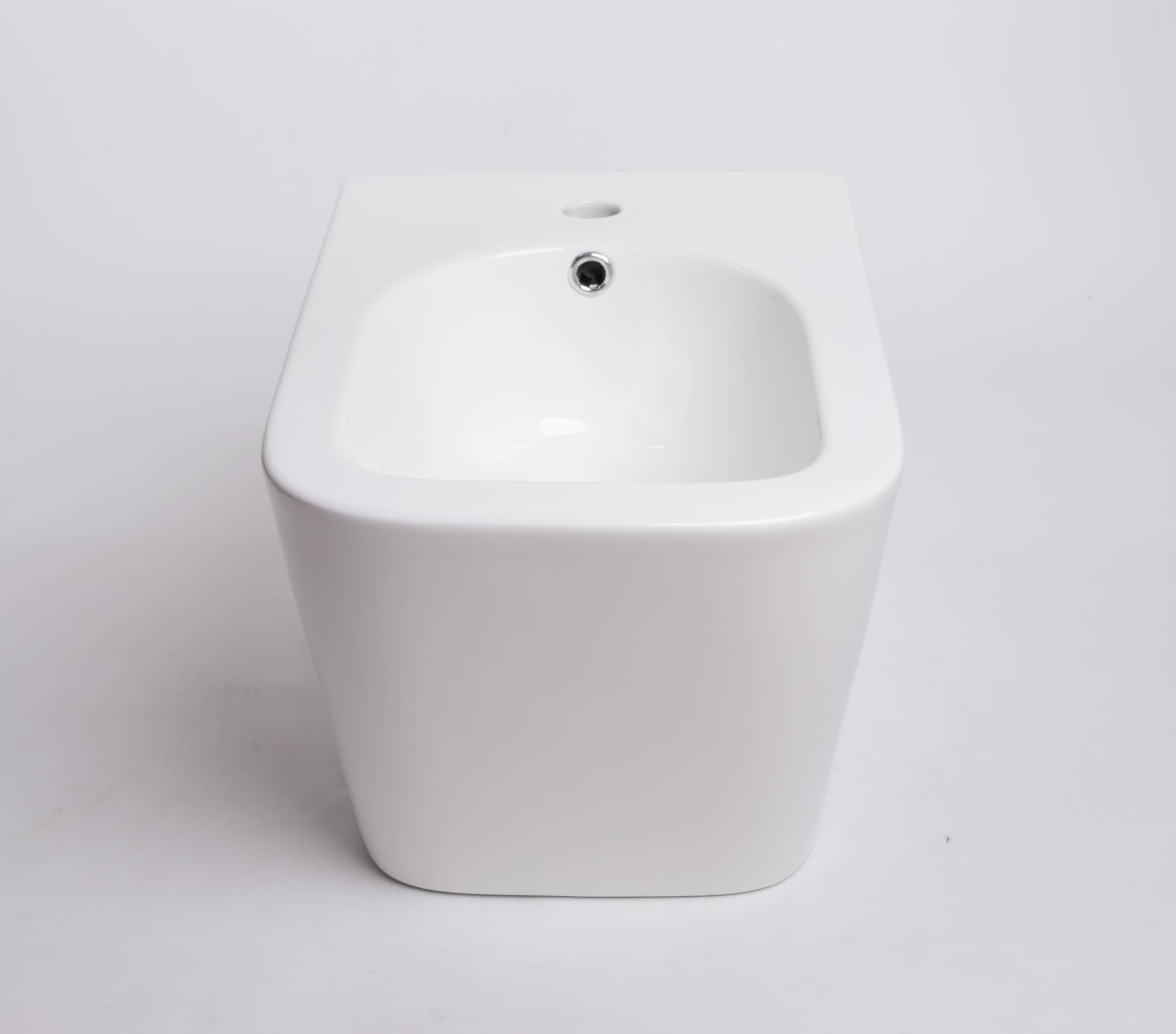 WITIT LX-1067 - Sanitari Sanitario Bidet Bide' Sospeso Senza Bordo Quadrato in Ceramica Bianco a Muro a Parete a Sospensione
