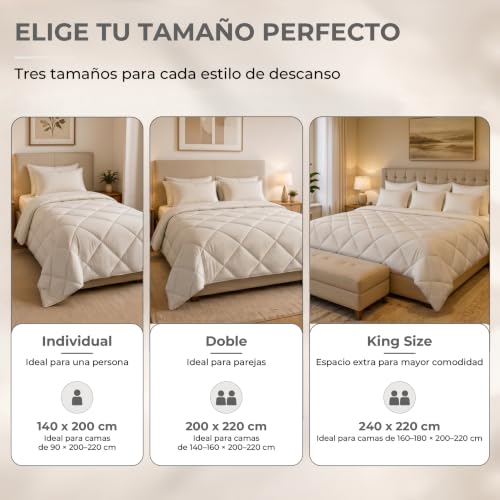 Edredón de verano de 135 x 200 cm microfibra transpirable lavable sin funda 7