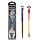 ✅ Comprend : 1 cuillère souvenir en acier inoxydable et 2 stylos couronne du jubilé de platine (encre noire)