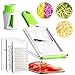 5-in-1 Handheld Mandoline Slicer - Cheese Grater - Vegetable, Fruits, Food & Potato Slicer - Mandolin Julienne - Veggie Spiralizer