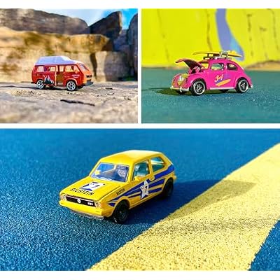 Majorette Volkswagen The Originals Premium Cars with Metal Parts, Scale 1:64, Officially Licensed VW, You Will Receive 2 of 6 VW Vehicle Models (Random Sent) (212055006)