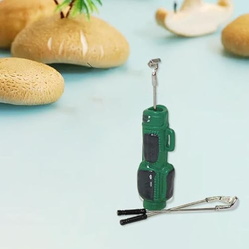 Miniatura 6 de Palos de golf de casa de muñecas, accesorios para exteriores en miniatura, bolsa de golf, palos de golf, modelo en miniatura, verde