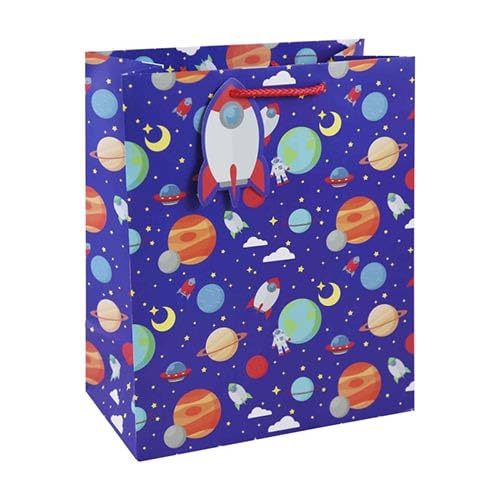 Outer Space Spaceman Large Blue Gift Bag 33cm