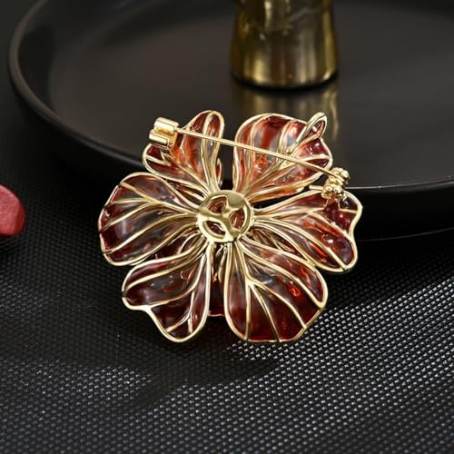 Image of Flower Brooch Pin - Rhinestone Flower Pin 18k Gold Plated - Thanksgiving Day, Birthday, Wedding Gifts for Mom, Wife