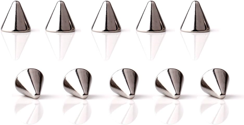 Ruifan Replacement Spikes Cone Body Jewelry Piercing Barbell Parts 16G 14G Pack of 10