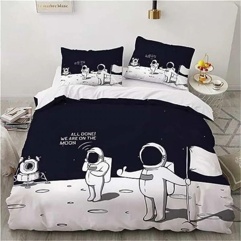 Housse de couette 140x200 microfibre 110g douce anti-plis espace