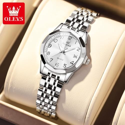 OLEVS Women Watch UK Business Dress Small Stainless Steel Ladies Dress Wrist Watch Analog Quartz Date Waterproof - Image 3