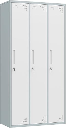 Vista 82 de Letaya Armario de almacenamiento de metal para empleados, armario organizador de acero con cerradura de 1 puerta para trabajo, escuela, gimnasio