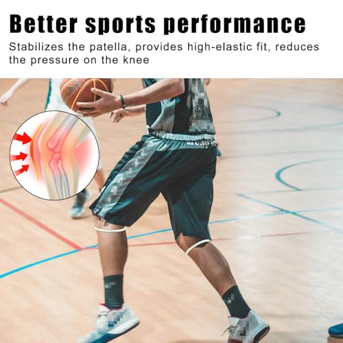 Image of Gosknor 4pcs Patellar Tendon Support Straps (Black, Luminous White)