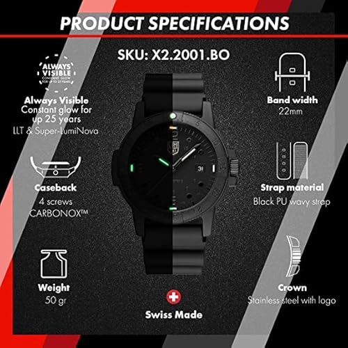 ルミノックス LUMINOX 腕時計 Sea Bass Carbonox X2.2001.BO マットブラック 44mm 日本未発売モデル スイス製 [並行輸入品] 商品画像8