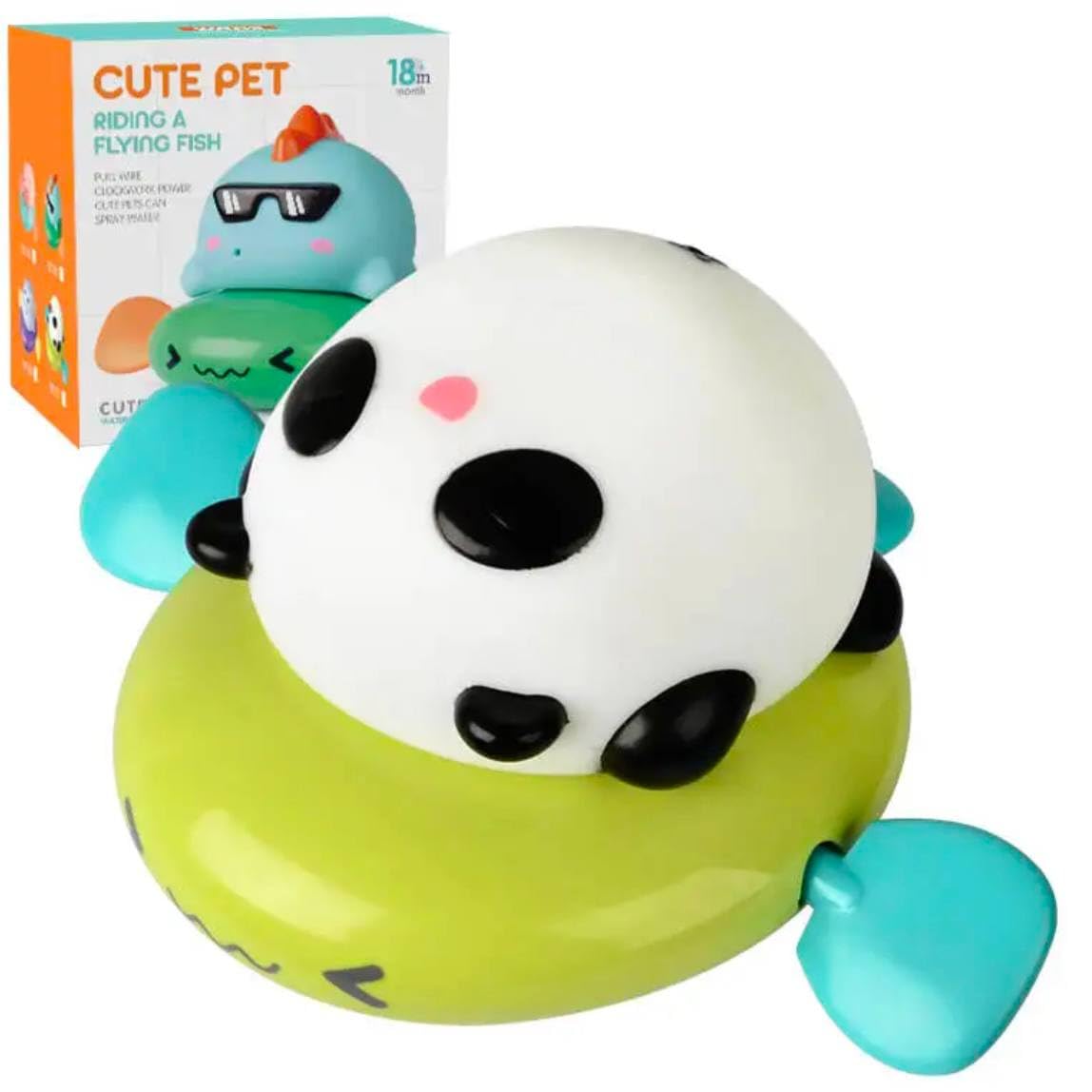 Cute Fun Toddler Cartoon Animal Wind Up Bath Toy for Kids Bathtub Water Play Clockwork Toys Animal Bathroom Toys Gift (Panda)