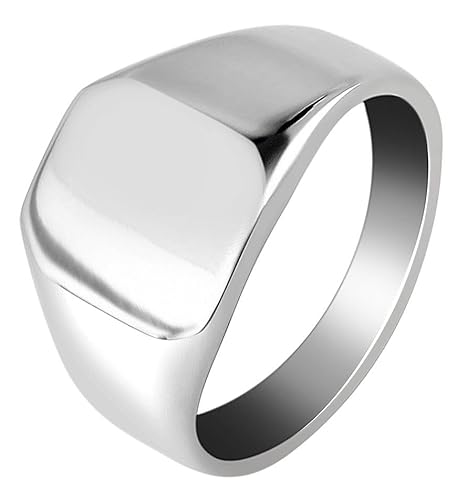 Akzent Herren Ring - Herrenring Größe 56 aus Edelstahl in Silber, 100% Wasserfest & Hautverträglich