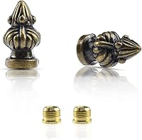 Vista 10 de Perilla de Remate de Lámpara de Latón Antiguo Decoración de Remate de Lámpara Retro con Tornillo de Doble Rosca para Pantalla de Lámpara, Compatible