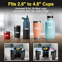 Cup Holder Expander (Adjustable Holder & Base, Auto-Fit Hold, One Button Open), Car Cup Holder Expander for Yeti, Hydro Flask, Nalgene, Owala, Bottles in 2.6"- 4.8" (Black,1 Pack) — image 7