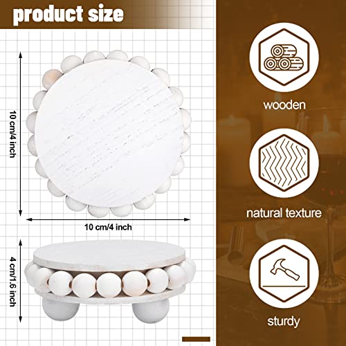 Yookeer 2 Pcs Wooden Risers For Displays Round Wood Riser Distressed Wood Risers Farmhouse Pedestal Display Stand Rustic Pedestal #TOP6
