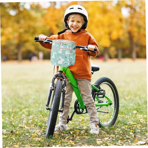 Cesta de bicicleta para niños de nailon con diseño animado de conejo 20x12x18 cm 4