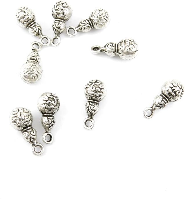 140 Pieces Antique Silver Jewelry Making Charms Vintage Jewellery Supply Crafting Bracelet QAN06 Bottle Gourd