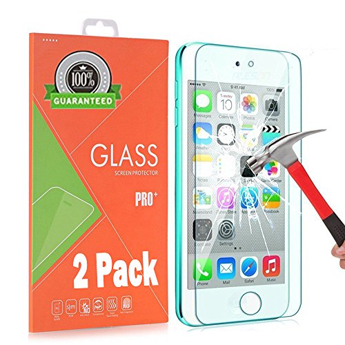 AOKER iPod Touch 6 Screen Protector, [2Pack] [Anti-scratch] 0.2mm 9H Hardness High Definition Premium Tempered Glass for Apple iPod Touch 6th, 5th Generation With Lifetime Replacement Warranty (2Pack)