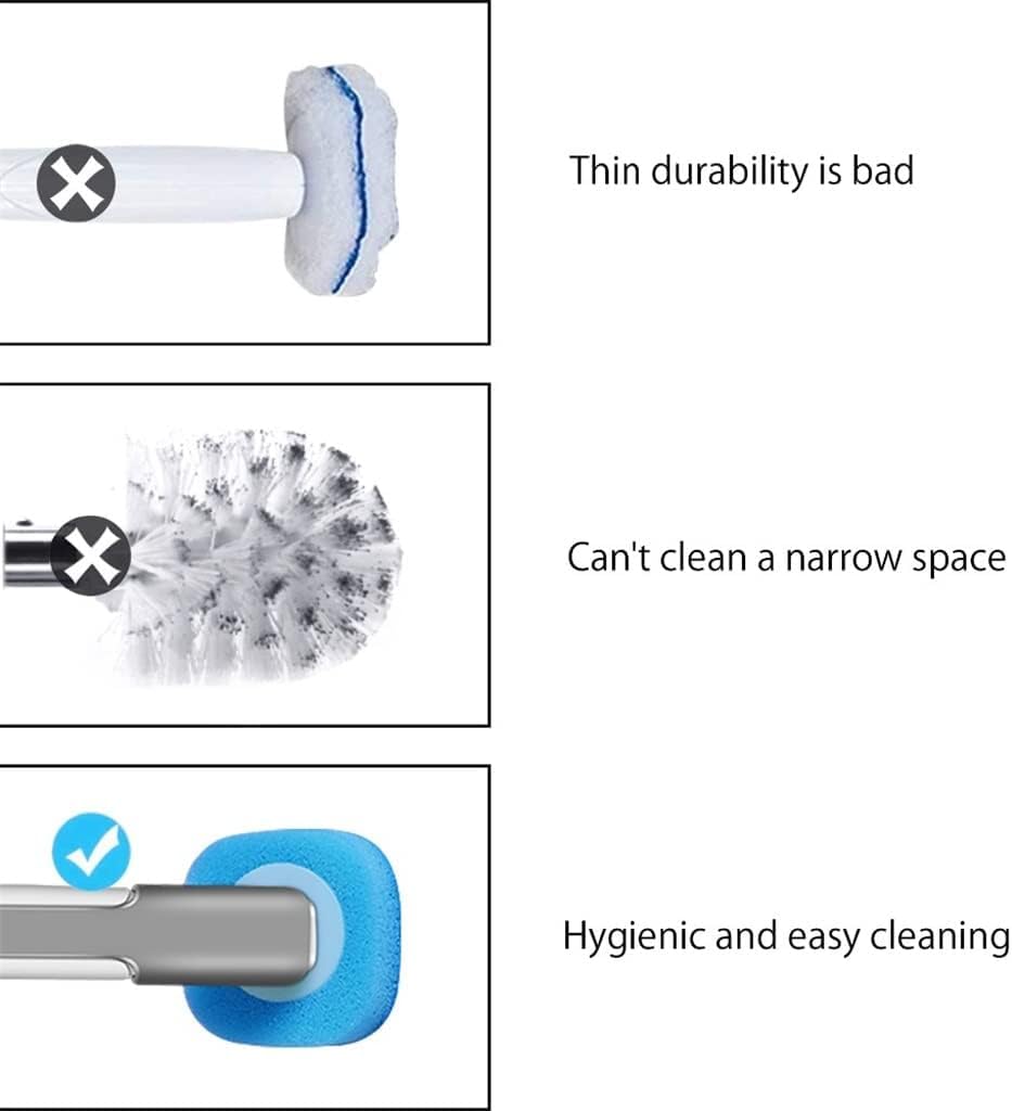 Juego de cepillo de inodoro desechable, incluye 7 recambios de limpieza para una máxima higiene, fácil de usar y eliminación sanitaria, perfecto para baños domésticos y de oficina