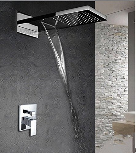 Cascade pluie douche de tête Gowe à poignée unique et mitigeur en chrome poli