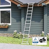 SONGMICS Leiter, Mehrzweckleiter, Trittleiter, Aluleiter, Haushaltsleiter, 4 x 3 Stufen, bis 150 kg, 12 Stufen, in 6 Positionen, 326 cm lang, silbern GLT36M – Ansicht 2