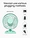 Gaiatop USB Desk Fan, Small But Powerful, Personal Portable Quiet 3 Speeds, Adjustable Mini Table Desktop fan for Cooling Home Office Car Summer Travel Gifts Green