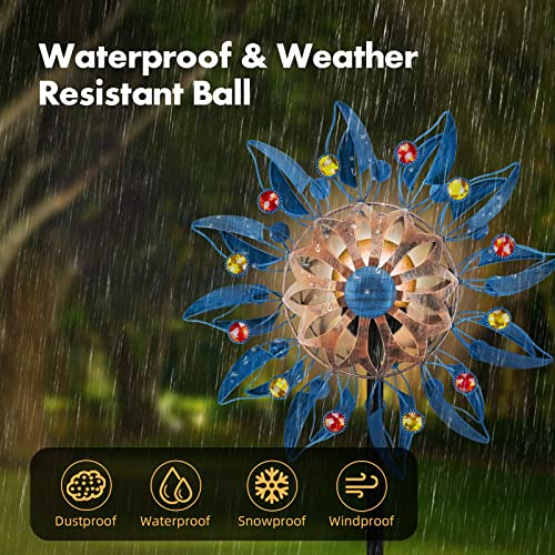 Solar Wind Spinner Retro Spinner, Waterproof Outdoor Metal Wind Sculpture for Patio, Lawn & Garden Decor by Solarmory - Image 3