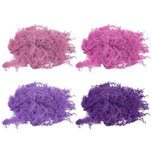 PATIKIL 14 OZ Musgo Falso Musgo de Reno Preservado Musgo Artificial para Centros de Mesa Decoración de Plantas Falsas Navidad Rojo Rosa/Morado Oscuro/Morado/Morado