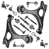 Front Lower Left & Right Control Arms w/Ball Joints Sway Bar End Links Tie Rod Ends Suspension Kit for 2006-2011 1.8L Honda Civic (12PCs)