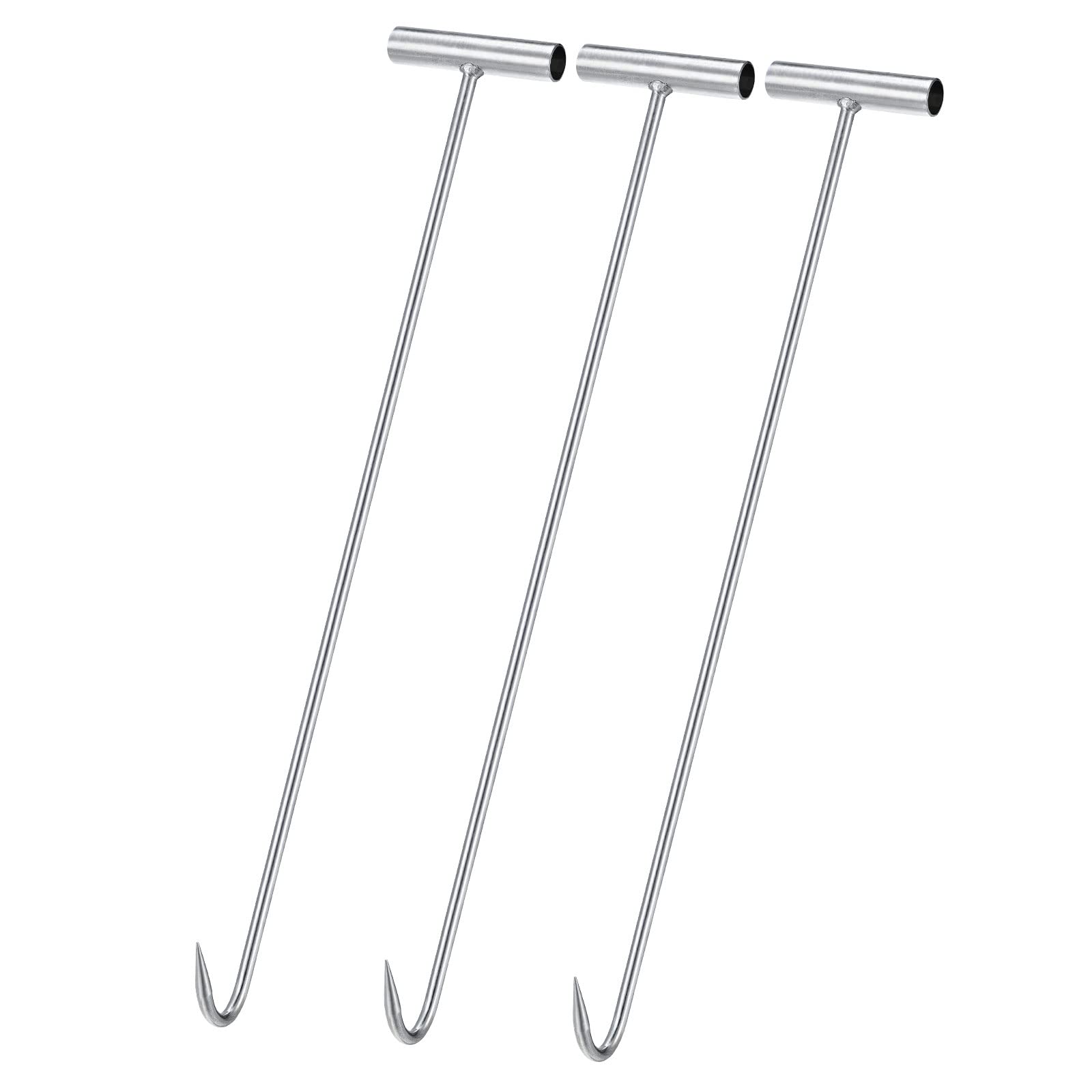 Crochet en T viande 600 mm uxcell lot de 3 outils de boucherie en acier galvanisé durable