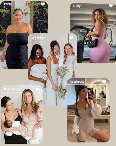 Image of Vertvie Shapewear for Women Tummy Control High Waisted Shapewear Shorts Targeted Compression Body Shaper Bathroom Friendly