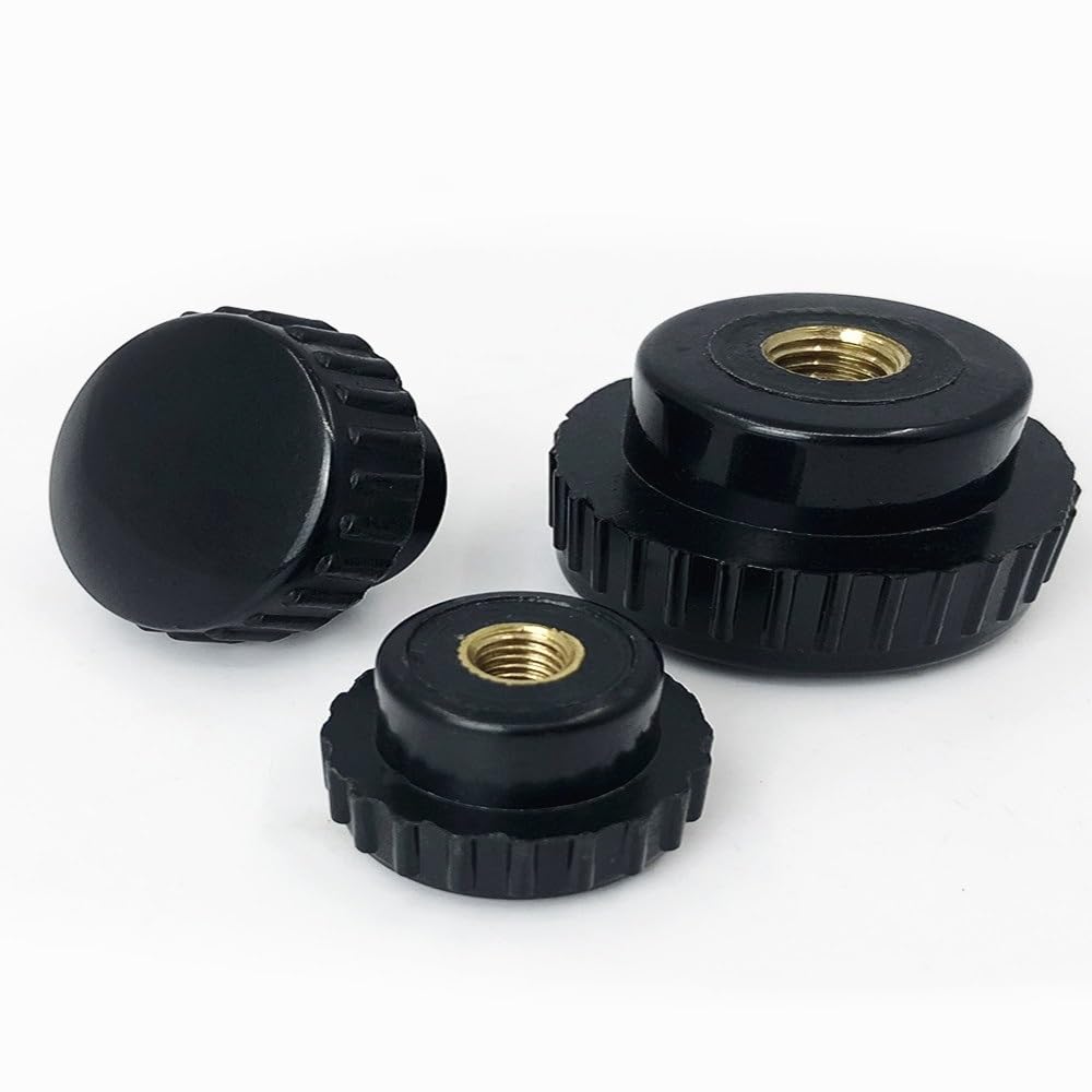 M3 M4 M5 M6 M8 Round Knurled Plum Bakelite Tighten Butterfly Plastic Head Hand Knob Thumb Nuts(5pcs,M5x15 Head Diameter)