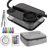 Aoikumo Portable Acrylic Hookah Box Like a Book Shisha Set Nargile Sheesha Narguile Chicha Cachimbas Hookah Kit (Black)