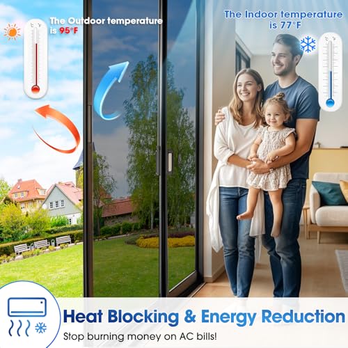 image for Coavas Window Privacy Film One Way, Reflective Home Glass Mirror Tint 