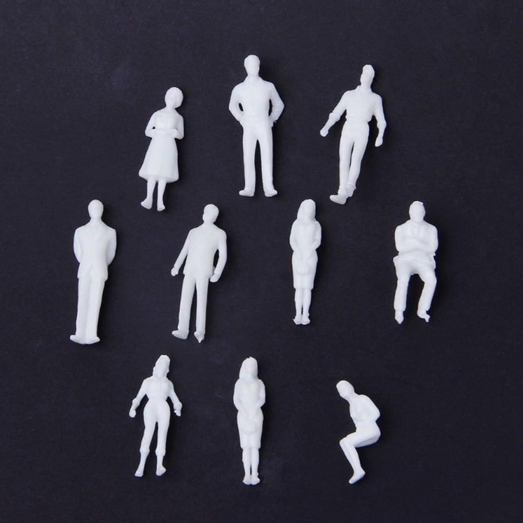 Architectural Model Miniature Figures Human Figures 50/100 Pieces Scale 1 75 White Figures for DIY Crafts Pack of 50