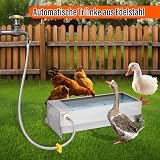 Svauoumu Tränkebecken mit 1/2 Zoll Schwimmerventil, Automatisches Ziegentränkebecken aus Edelstahl für Rinder, Pferde, Schafe, Hunde und Geflügel Tränken Viehbedarf
