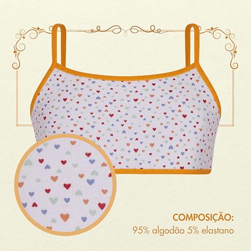 LOBINHA BY LUPO Top Sutiã Infantil Cotton Sem Bojo e Aro Confortável Lupo Infanto Juvenil Meninas, 1