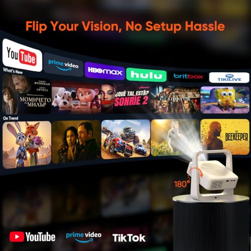 PANSEBA Official Google TV Smart Projector with Stand, Movie Projector | 4K Support, 10K+ Apps, WiFi6, Bluetooth 5.2, E Focus & Auto Keystone, Indoor/Outdoor Projector, 1500 ANSI Lumens - image 3