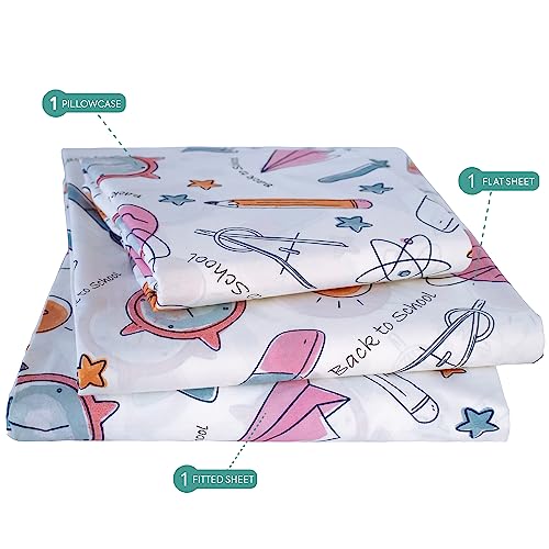 Nikki-Peter-100-Cotton-Kids-Bedsheet-Sets-for-Boys-and-Girls-School-Supplies-Kids-Twin-Sheets-Back-To-School-Twin-Bedding-School-Stationery-Easy-Care-Super-Soft-Sheets-Set-OEKOTEX-Certified Nikki Peter 100 Cotton Kids Bedsheet Sets for Boys and Girls School Supplies Kids Twin Sheets Back To School Twin Bedding School Stationery Easy Care Super Soft Sheets Set OEKOTEX Certified