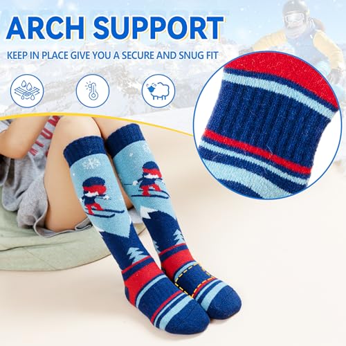 SeeyAN Kids Ski Socks Merino Wool Thermal Winter Socks Boys Girls Warm SnowBoarding Thick Skiing Socks 3 Pairs2