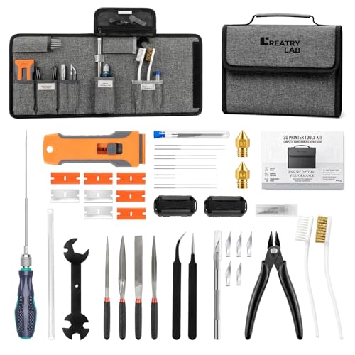 CreatryLab 3D Printer Tools 38-Piece 3D Printer Maintenance Kit Deep Hotend Unclogging and Print Finishing Accessories Set Gifts for Bambu Lab Ender 3 Kobra Enthusiasts