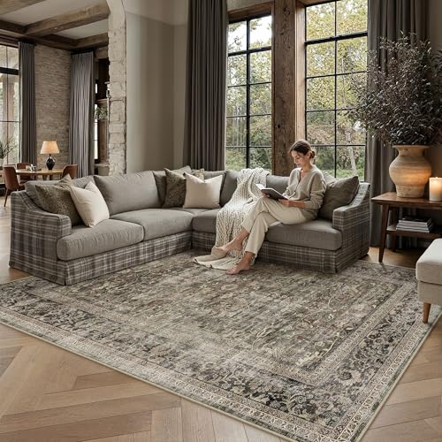 2x3 Entryway Area Rug Machine Washable Door Mat Kitchen Vintage Distressed Non Slip Carpet Indoor Retro Floral Accent Throw Rug for Bathroom Office Be