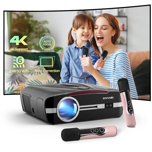 Image of Daylight Projector Auto Focus 4K, 2300 ANSI Bright HD LED 4K Home Theater Karaoke Movie Gaming Projector Ceiling Indoor Outdoor Native 1080P Smart TV Proyector with 5G WiFi Bluetooth Apps HDMI WiFi 6