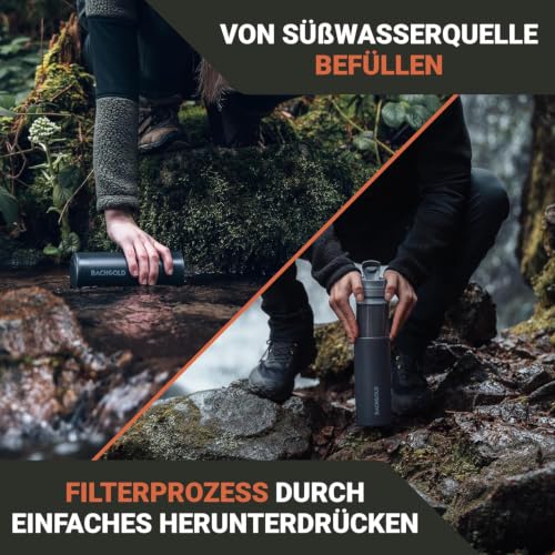 Bachgold Selfpress Pro Profi Wasserfilter Outdoor & Trinkwasserfilter, Blau – Ansicht 2