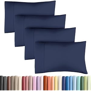 Standard Pillow Cases - 4 Pack - Super Soft Pillowcase Covers - Envelope Enclosure - Hotel Quality Pillow Protectors - Wrinkle Free, Shrink & Stain Resistant - Machine Washable - 20" x 26" (