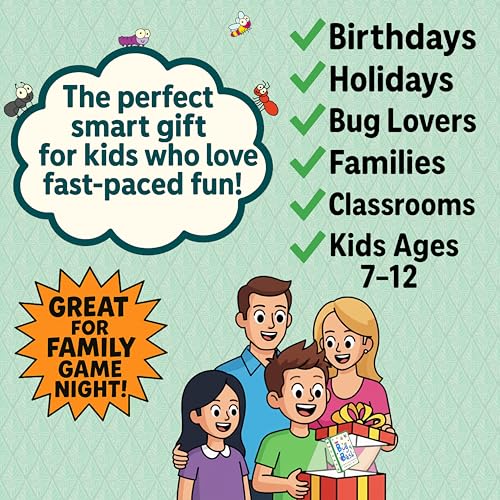 Niche Nation Games Bug Bash Card Game- Award-Winning Kids Brain Game for Ages 7-12 - Quick-Counting Bug-Slapping Game Fast, Fun, and Frenetic - Smart Card Game for Kids 7-12 and 2-4 Players - Image 3
