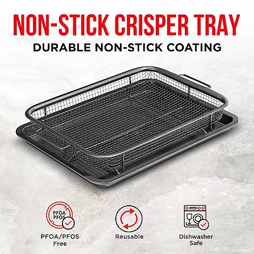 image for BAKKENMASTER Bakken Swiss Air Fryer Tray, 2 in 1 Nonstick Crisper Air 