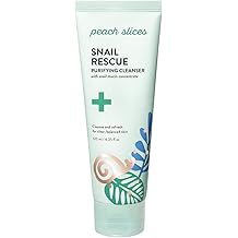 Peach Slices - Snail Rescue Purifying Cleanser (4.05 oz) - Snail Mucin Concentrate - Cleanse &amp; Refresh Skin - Pine Bark, Hyaluronic Acid &amp; Cica - Vegan &amp; Cruelty Free - Korean Skin Care &amp; Beauty